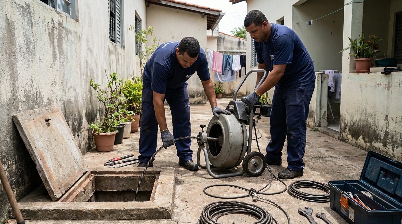 Desentupimento de Coluna Sanitária no Centro, Vitória‑ES