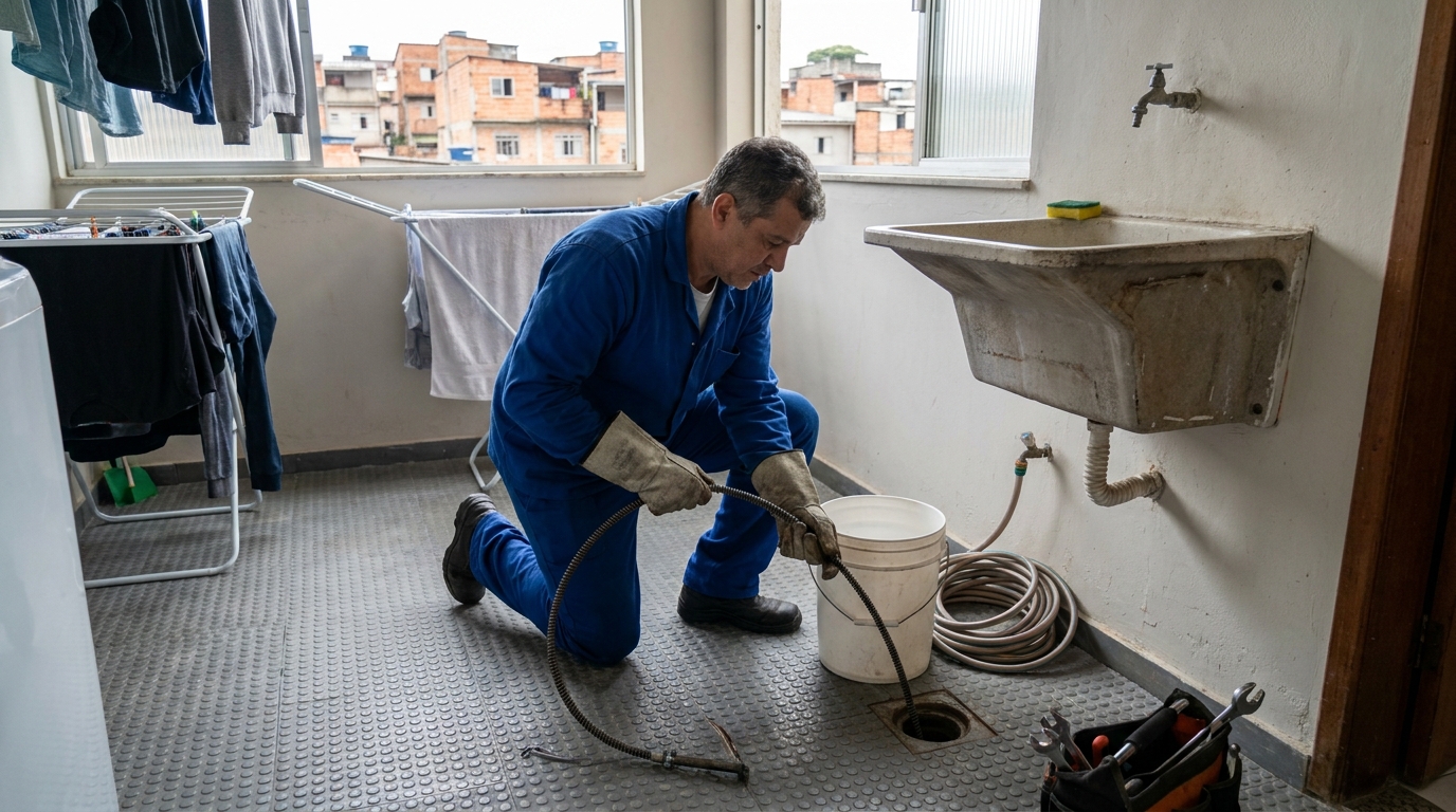 Desentupimento de Ralos Externos na Ilha do Frade, Vitória‑ES