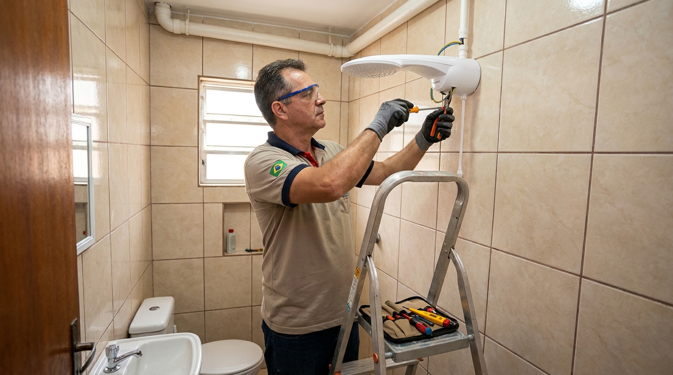 Substituição de Chuveiro Antigo no Centro, Vitória‑ES